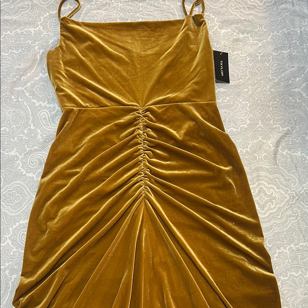 Taylor Velvet Maxi Dress Dijon size 16 NWT